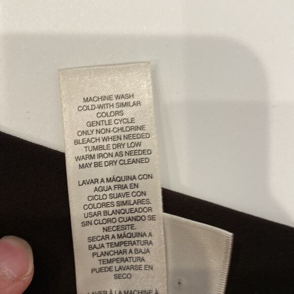 Chico’s Chocolate Brown Elastic Waist Ruched Ankle Ankle Pants Stretch EUC Sz 16 - Picture 4 of 12